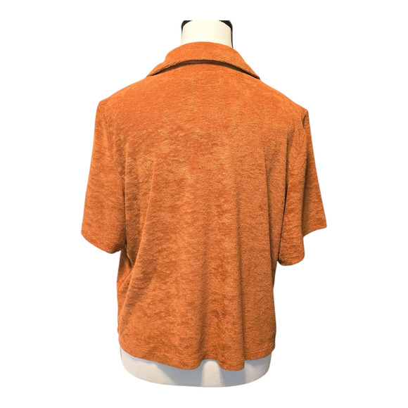 Marine Layer Terry Out Resort Shirt Womens Size L Sierra/Brown Preppy Casual - Picture 3 of 10